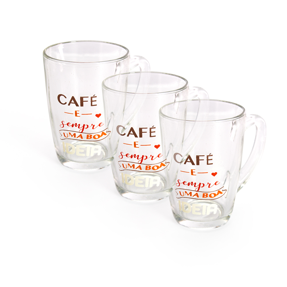 JG CANECA INOVA DECORADA 250 ML - C/3 PÇS - CM16