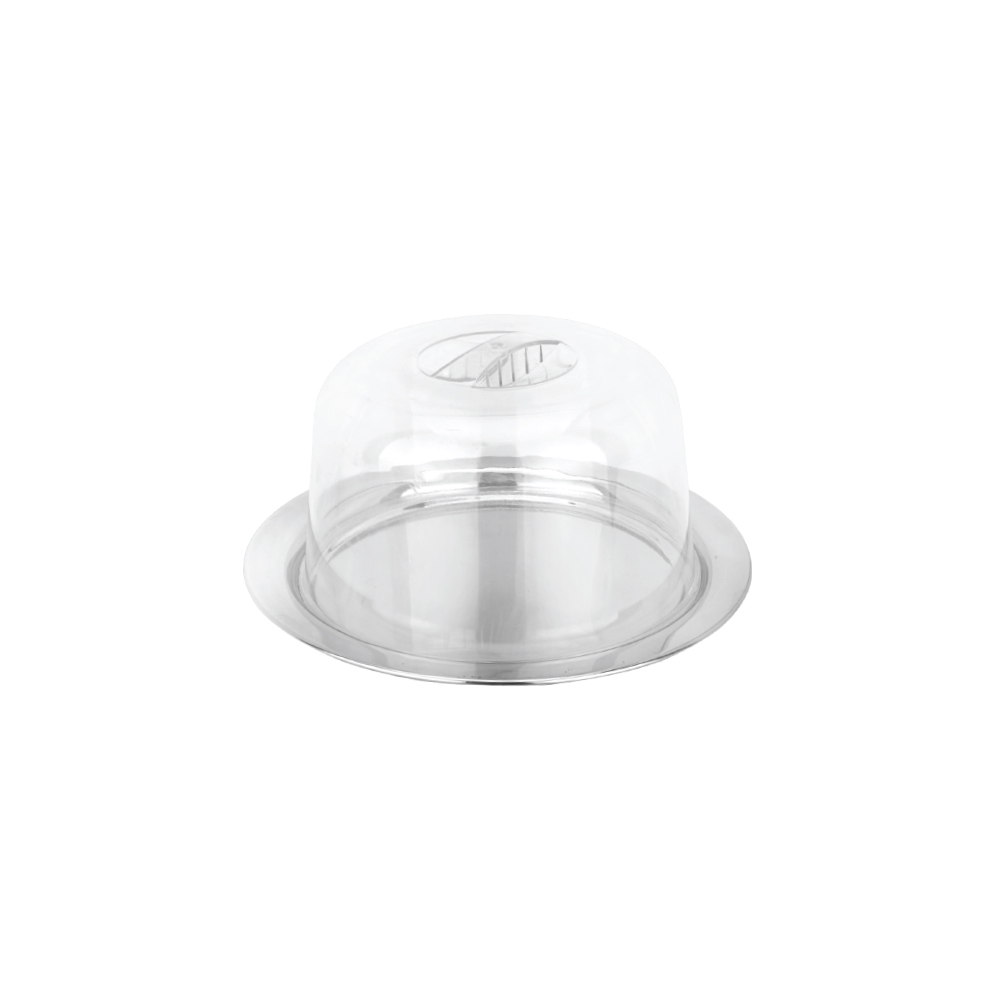 PORTA QUEIJO INOX COM TAMPA ACRILICA - CM48