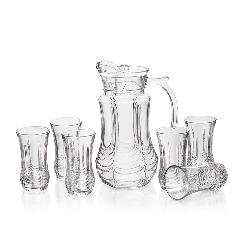 CJ JARRA DE VIDRO 1,8 LT + 6 COPOS 250ML - CM6