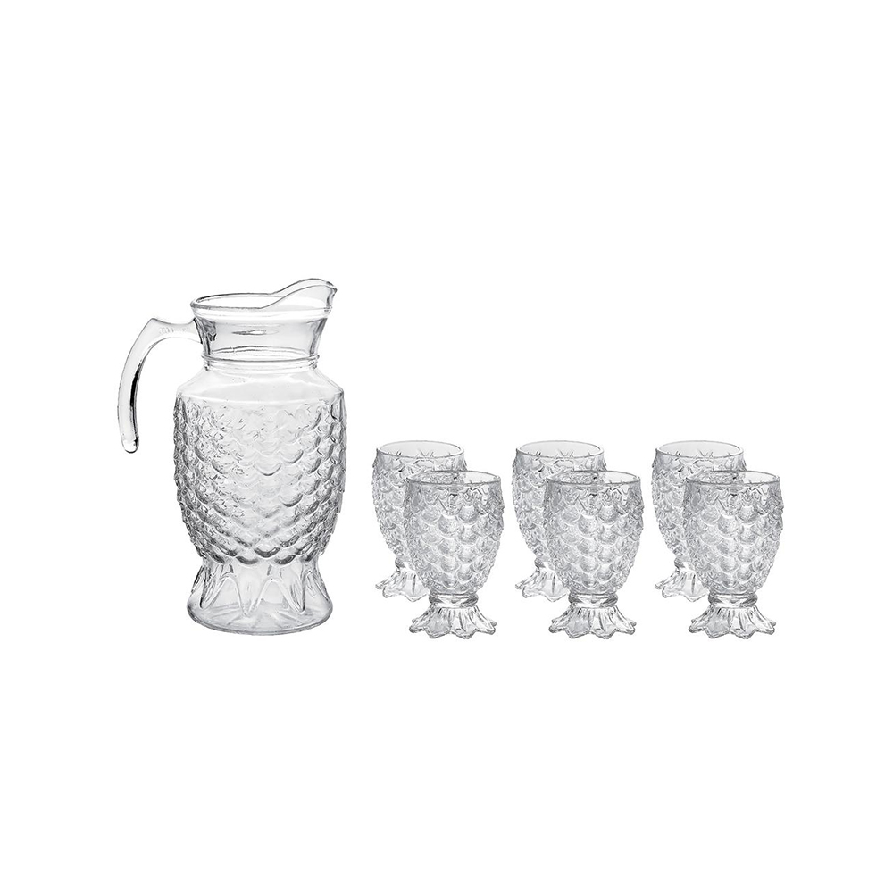 CJ JARRA DE VIDRO 1,8LTS + 6 COPOS 250 ML - CM6