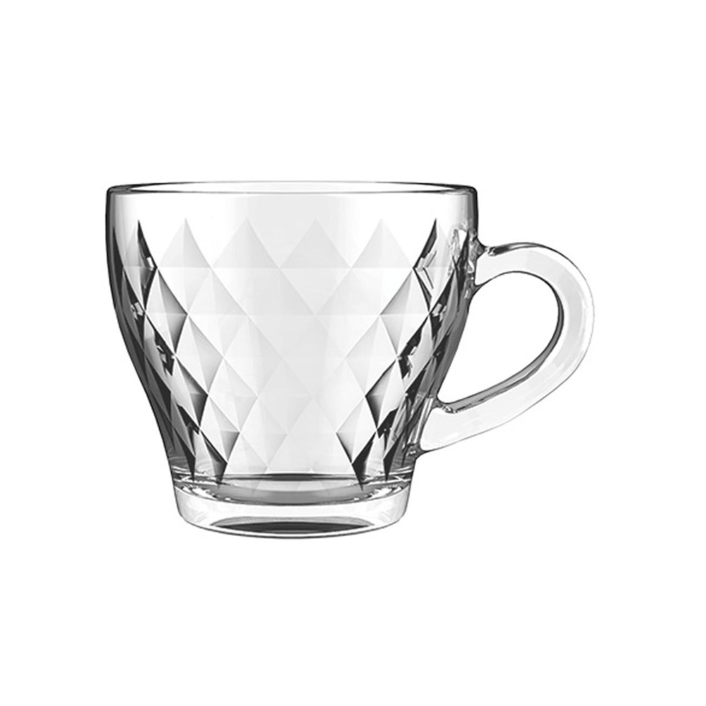 JOGO XÍCARAS DE VIDRO P/ CAFÉ 90 ML MOROCCO DIAMANTE C/ 5PÇS - CM14, MARCA: EM CASA TEM GLASS