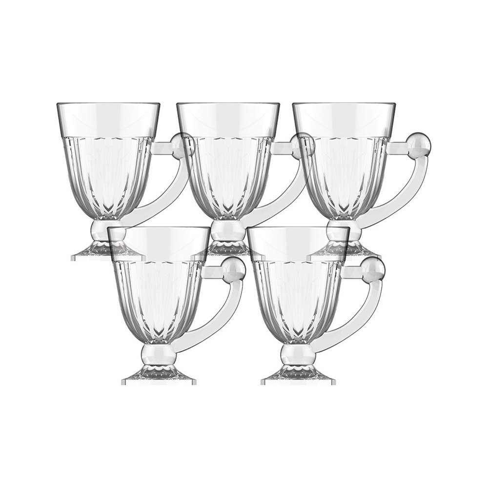 JOGO DE CANECA DE VIDRO P/ CAFÉ  CARNAVAL 80ML 5PÇS - CM14