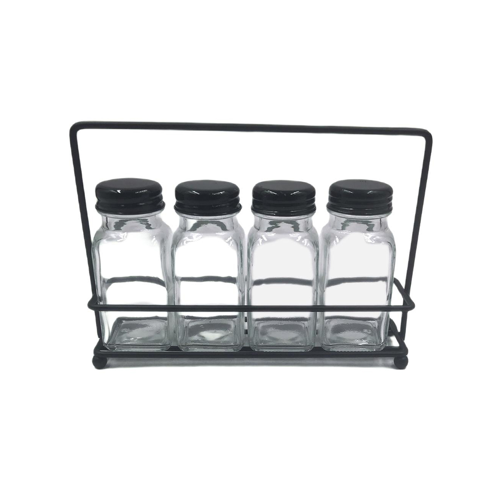 PORTA TEMPERO BASE 4 POTES BLACK - CM12
