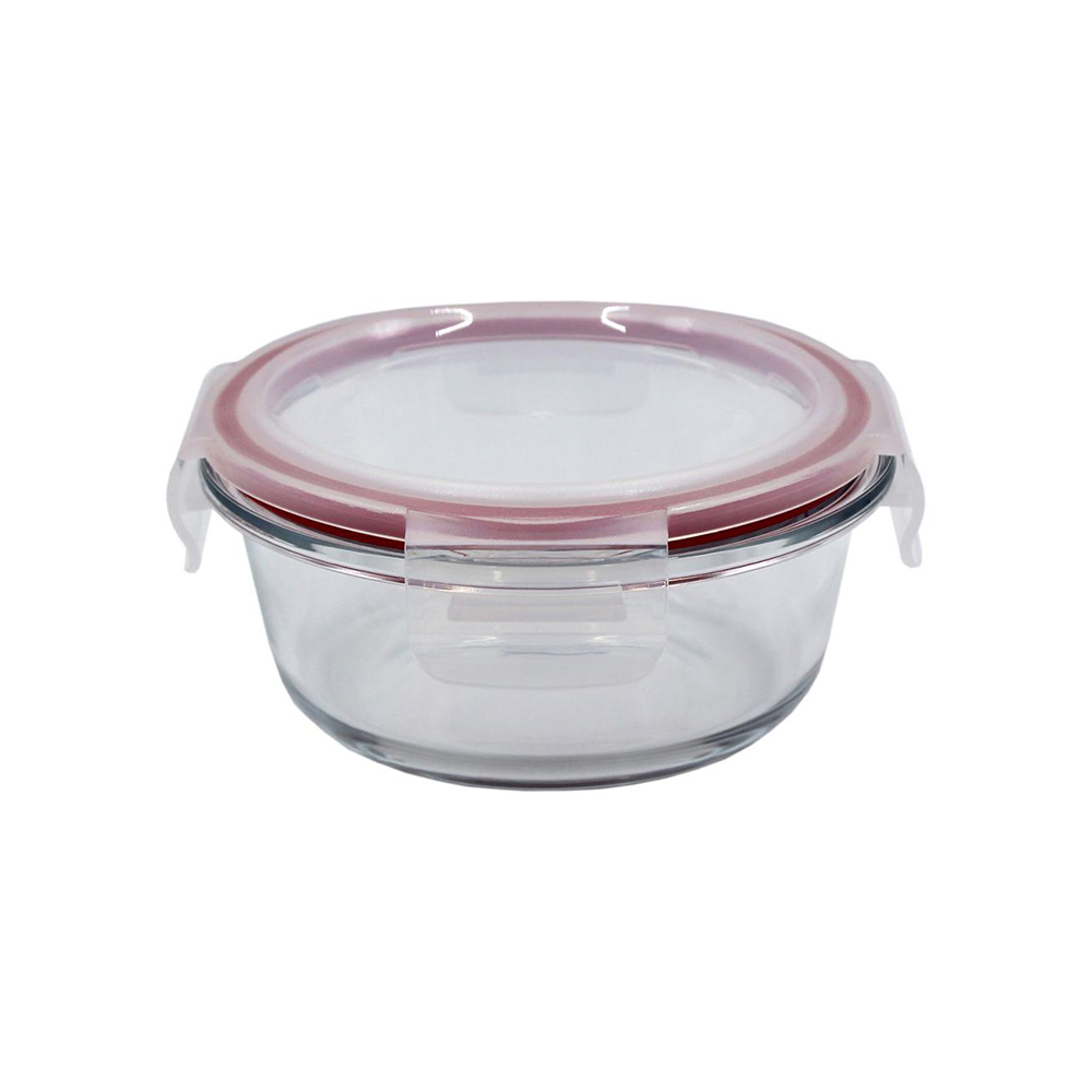 POTE DE VIDRO HERMÉTICO REDONDO 390ML VERM - CM48