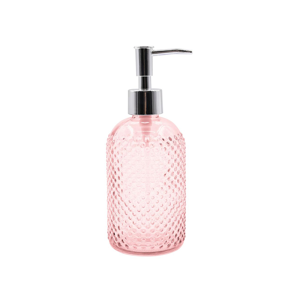 DISPENSER LIQUIDO VIDRO ROSA 400ML - CM48