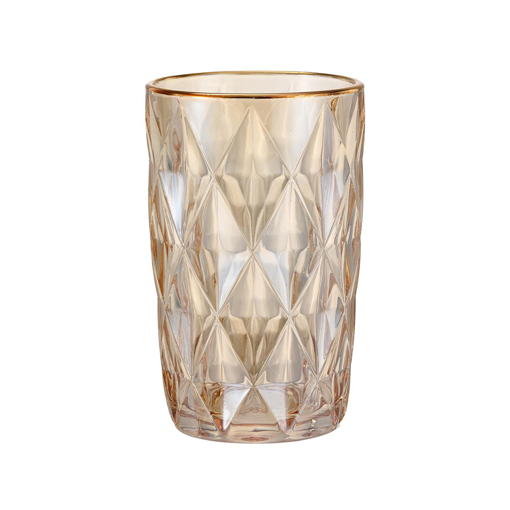 JOGO DE COPOS DIAMOND BORDA DE OURO AMBAR 400ML 06 PCS - CM08