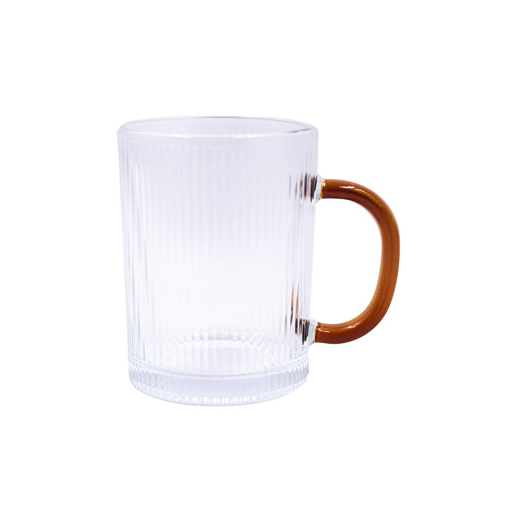 JG DE CANECA DE VIDRO C/ ALÇA COLORIDA  350ML 6 PCS - CM04, MARCA: EM CASA TEM GLASS